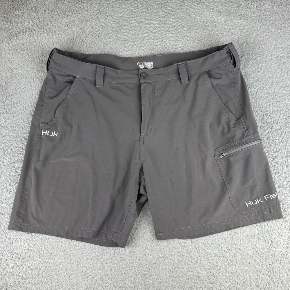 Huk Fishing Performance Shorts Mens XXL Gray Performance Outdoor Camp